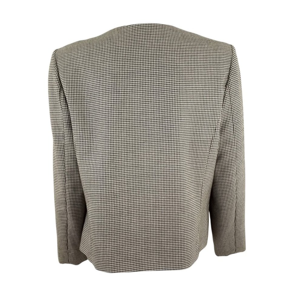 Vintage Pendleton Black White Wool Houndstooth V-… - image 4